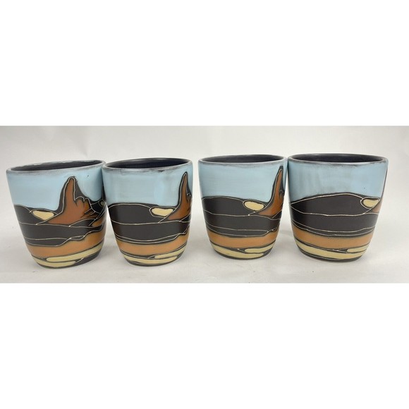 Tabletops Gallery Hand Painted SOUTHWEST Mug Set Of 4 - Picture 5 of 16